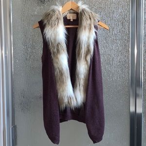 Plum Faux Fur Sweater Vest